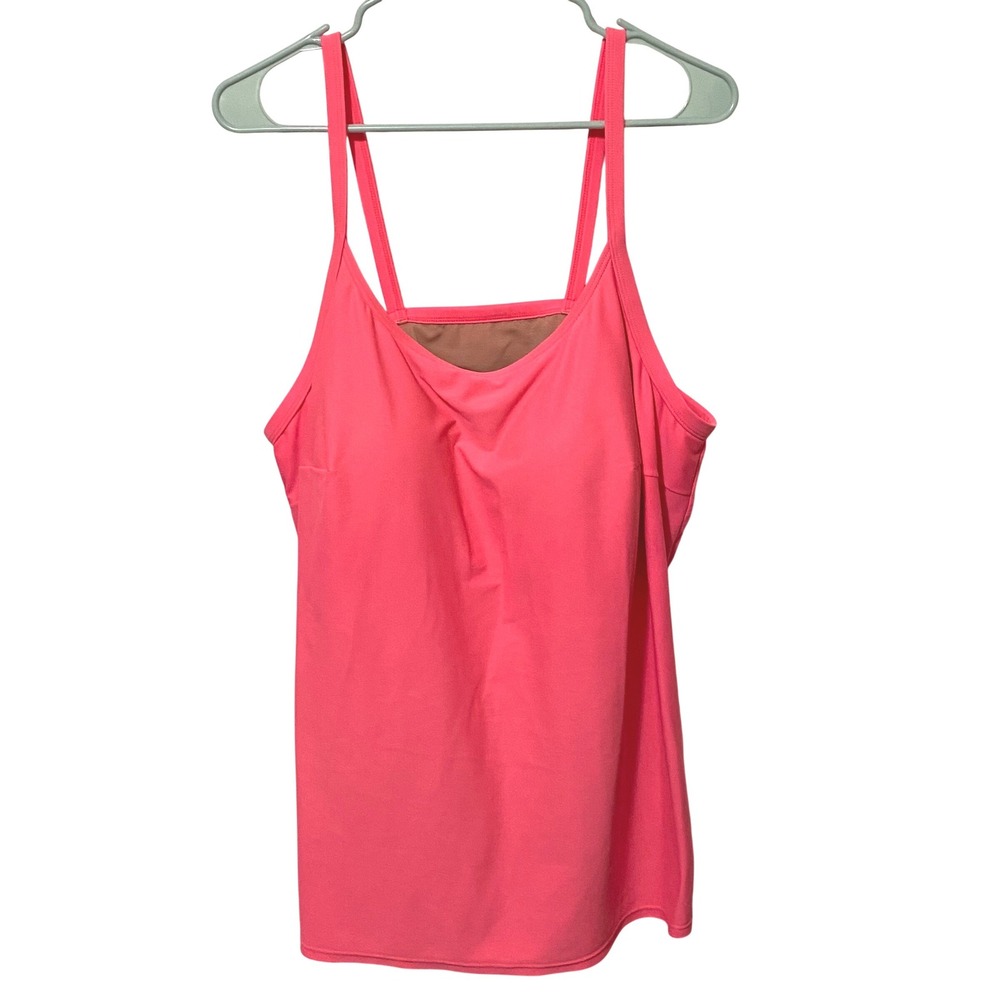 Cocos Swim Womens Tankini Top Size 22 Pink Beachy Vacation Cruise Travel Pool